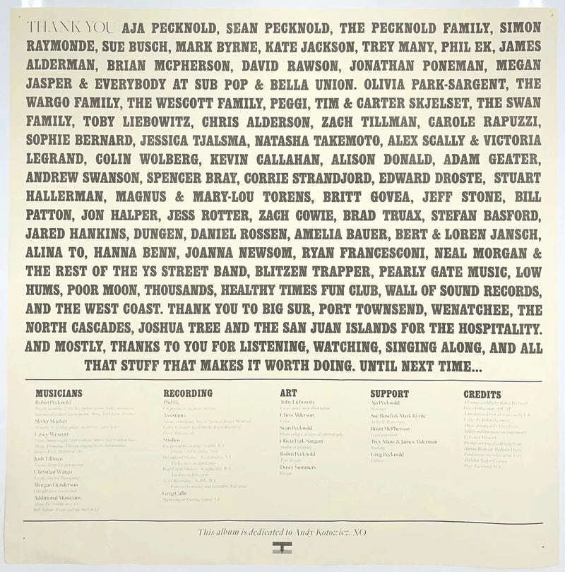 Fleet Foxes Helplessness Blues 2011 Vinyl Insert Poster Indie Folk Art