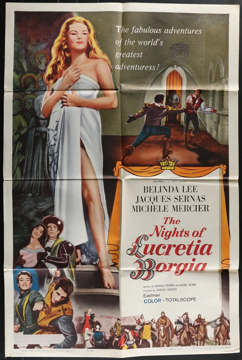 The Nights of Lucretia Borgia 1959 Original Movie Poster 27x41 Adventure