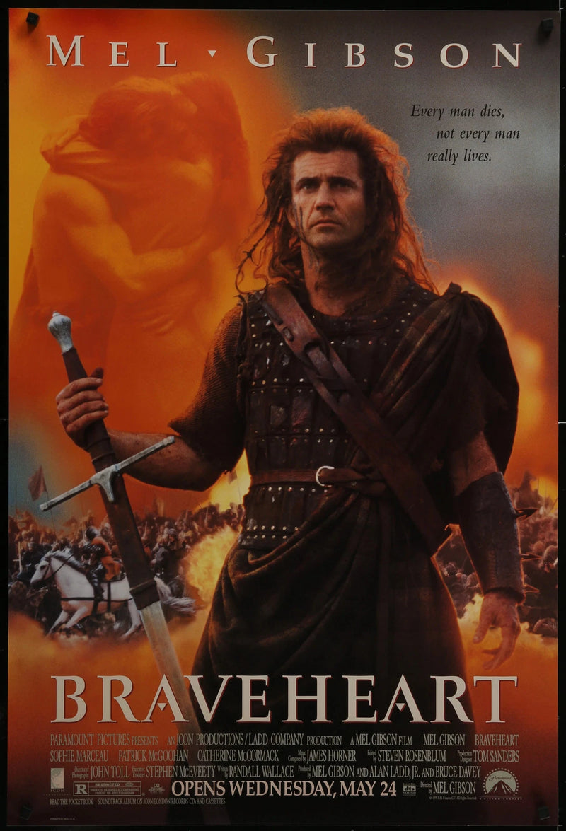 Braveheart (1995) Original Movie Poster SS 27x40 Mel Gibson Epic