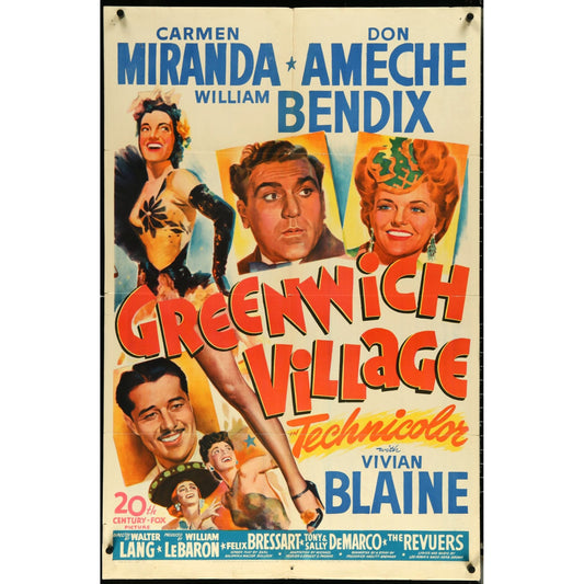 GREENWICH VILLAGE 1944 Original Theatrical Folded Movie Poster 27" x 41"