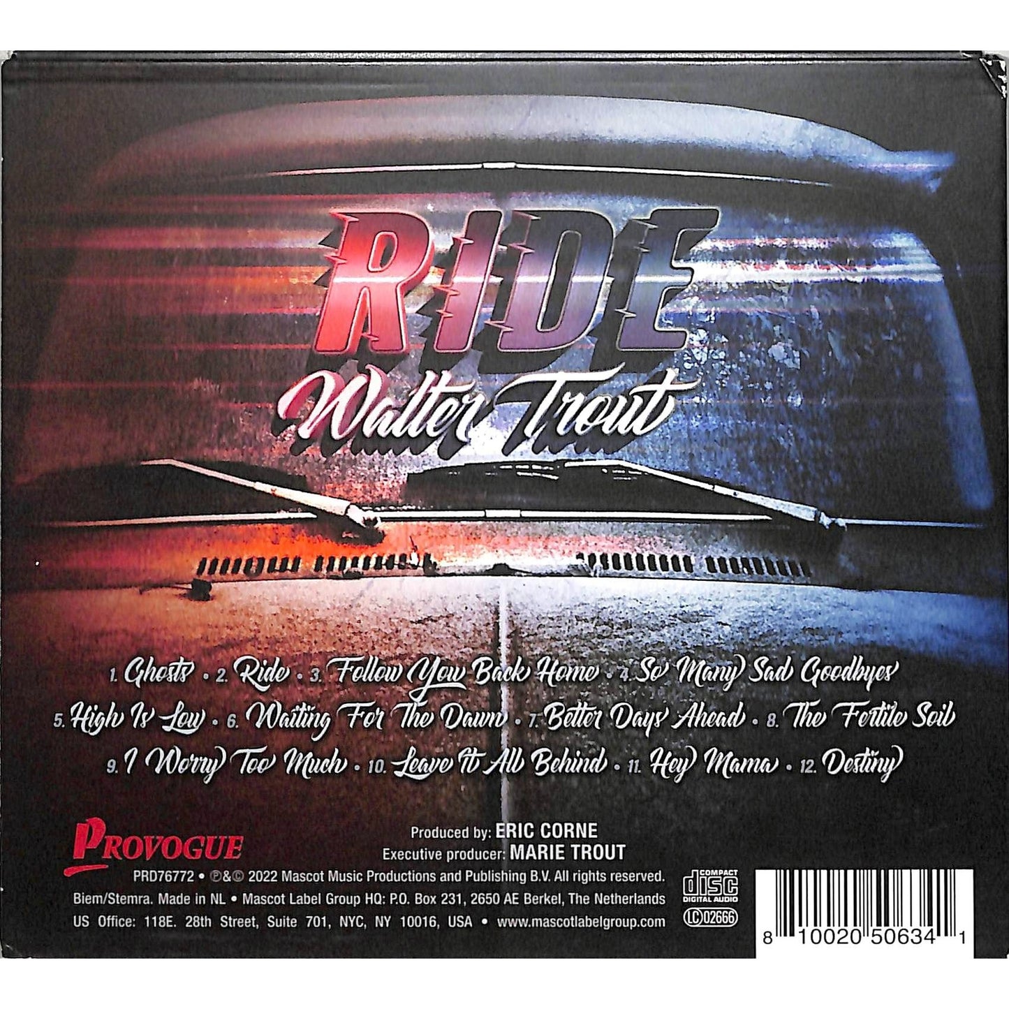 Walter Trout - Ride (2022) CD