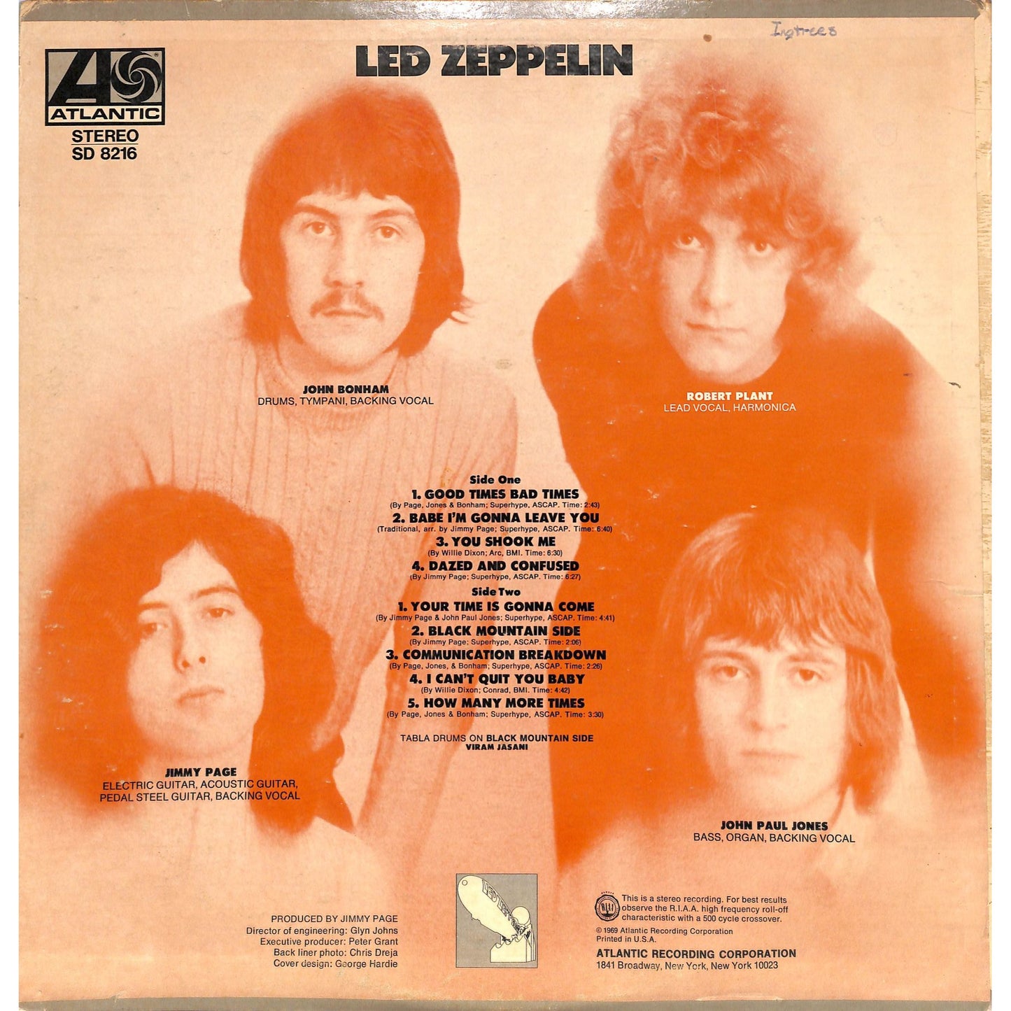 Led Zeppelin Self Titled Vinyl Record SD 8216