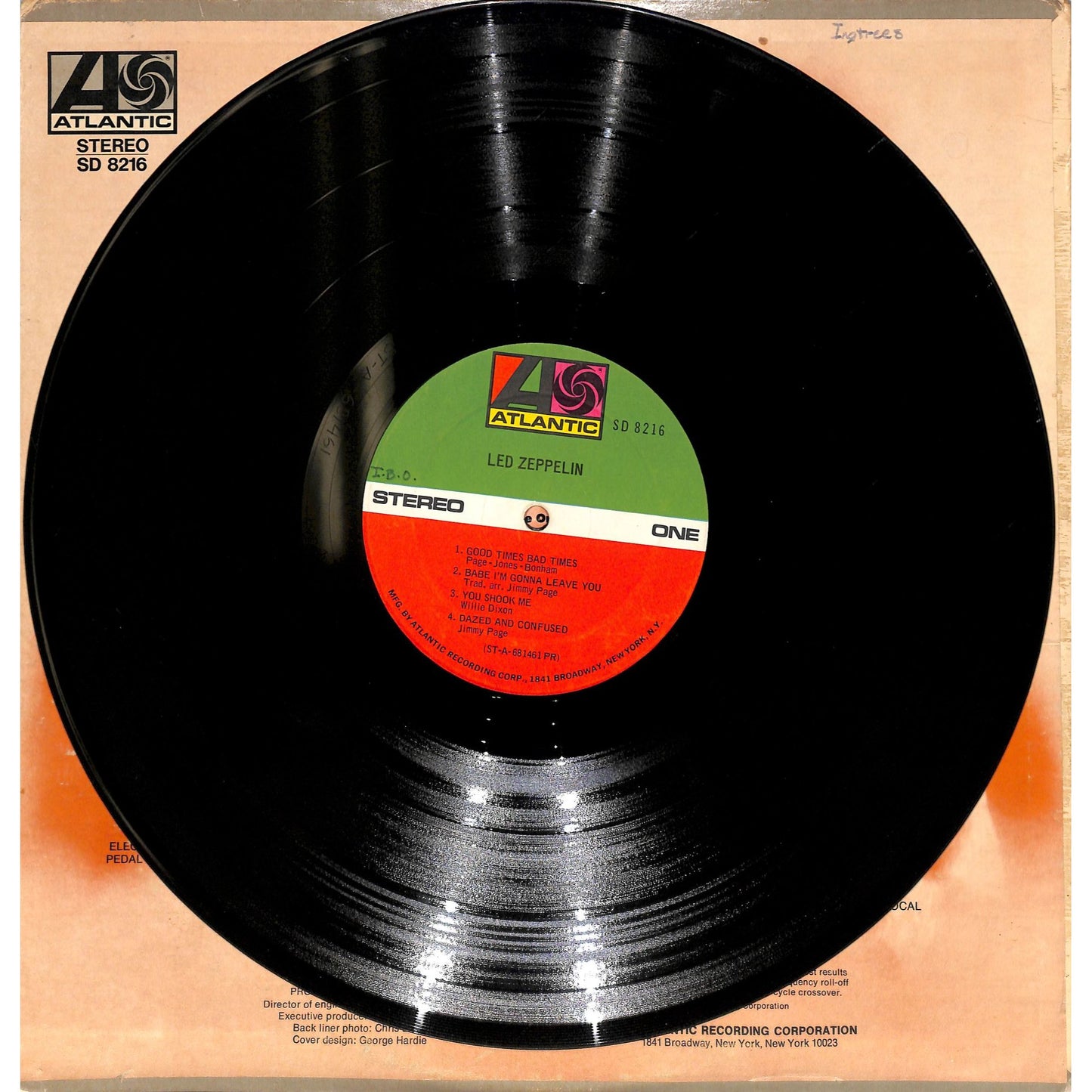 Led Zeppelin Self Titled Vinyl Record SD 8216