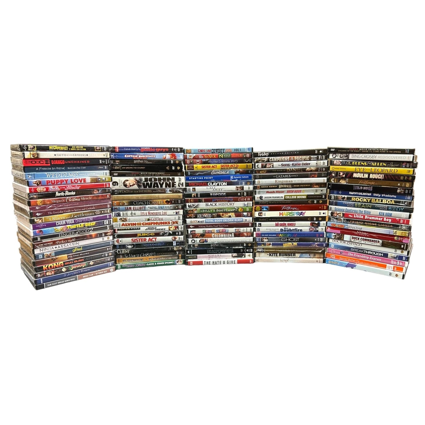 BULK LOT 107 Brand New Sealed DVDs Movies, TV, Documentaries Multi-Genre SG2-4