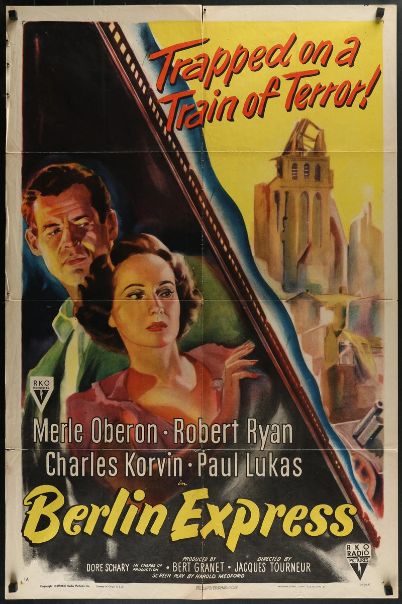 Berlin Express (1948) Original Movie Poster Folded 27x41