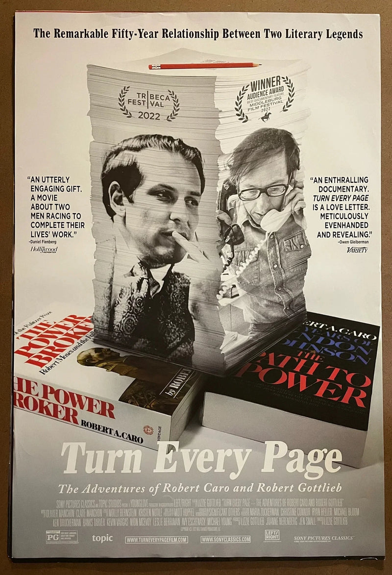 Turn Every Page 2022 US One-Sheet rolled Movie Poster Robert Caro Doc