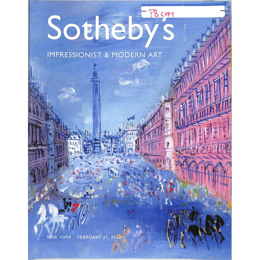 Sotheby's Impressionist & Modern Art February 21, 2002 Auction Catalog