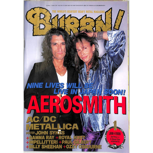 Burrn! Magazine Issue #1 January 1998 Aerosmith Cover Heavy Metal Japan