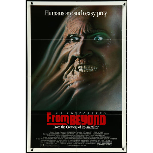 FROM BEYOND (1986) Original Horror Movie Poster 27x41 Folded H.P. Lovecraft