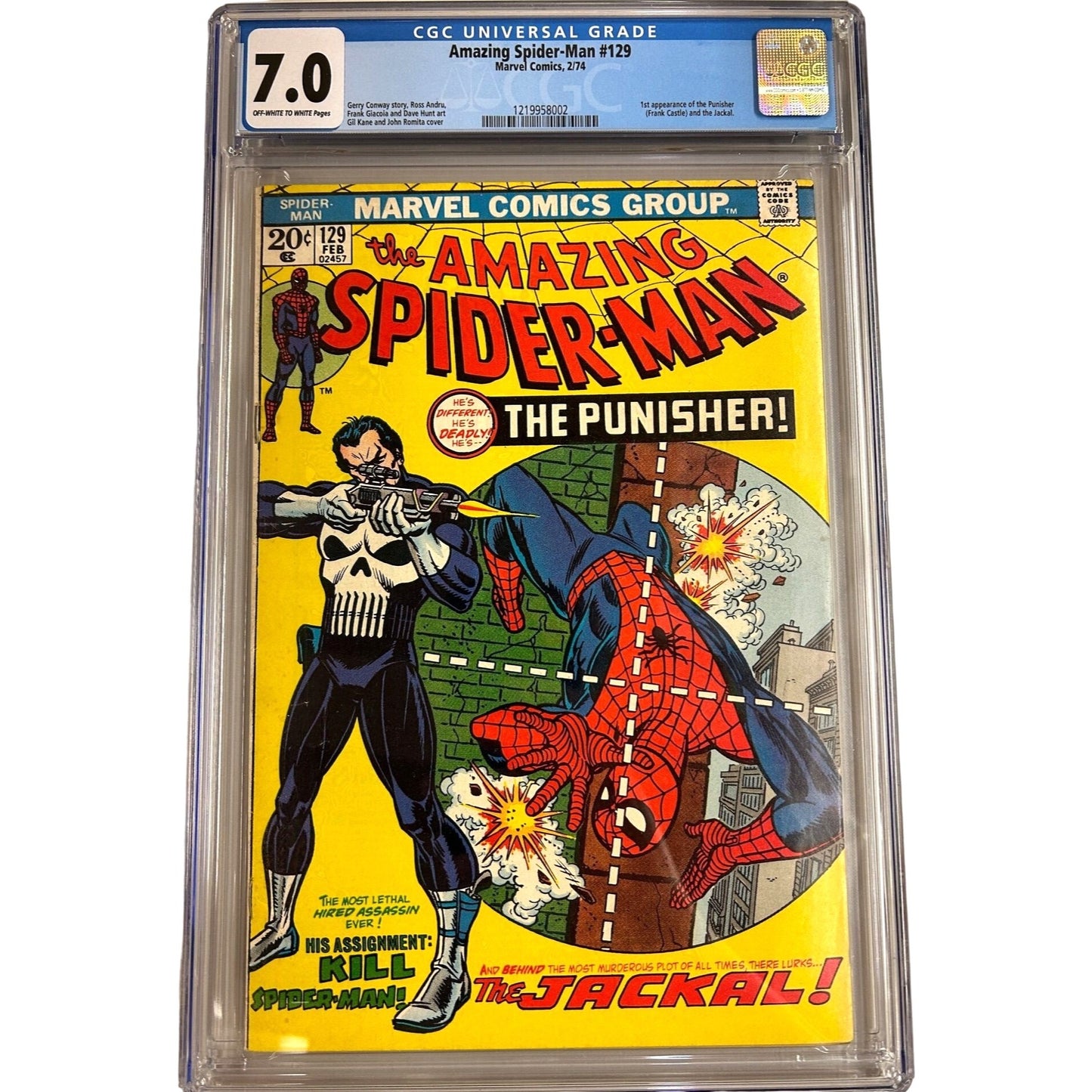 Amazing Spider-Man #129 (1974) First Appearance of Punisher & Jackal CGC 7.0