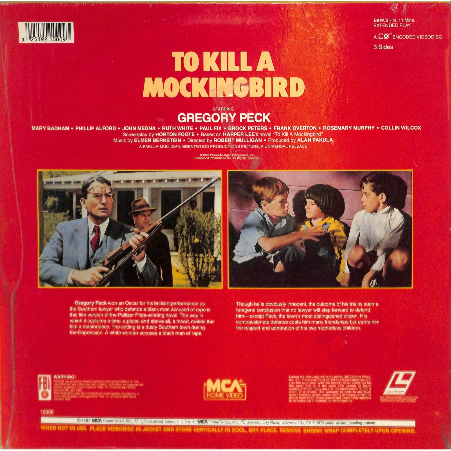 To Kill a Mockingbird (1962) Laserdisc
