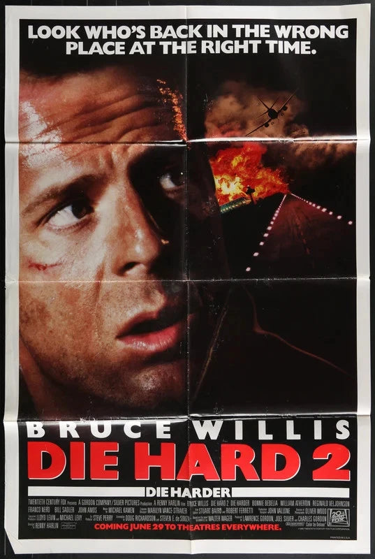 Die Hard 2 (1990) Original Movie Poster One Sheet 27x41 Bruce Willis Action Film