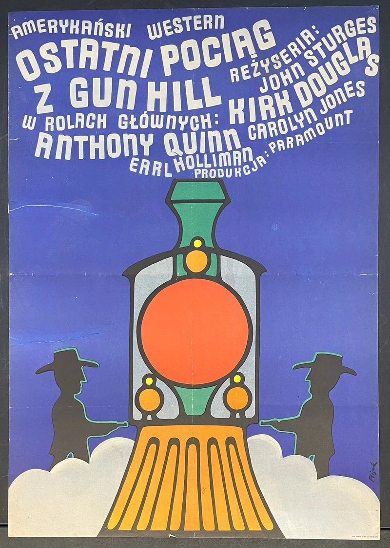 Ostatni pociąg z Gun Hill (1959) Original Polish Western Poster 23x32