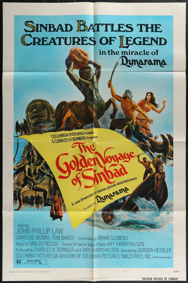 The Golden Voyage of Sinbad (1973) Original One Sheet Poster 27x41 Harryhausen