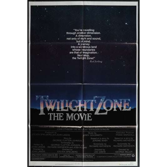Twilight Zone: The Movie (1983) Original Folded Movie Poster Good Cond EM4-70