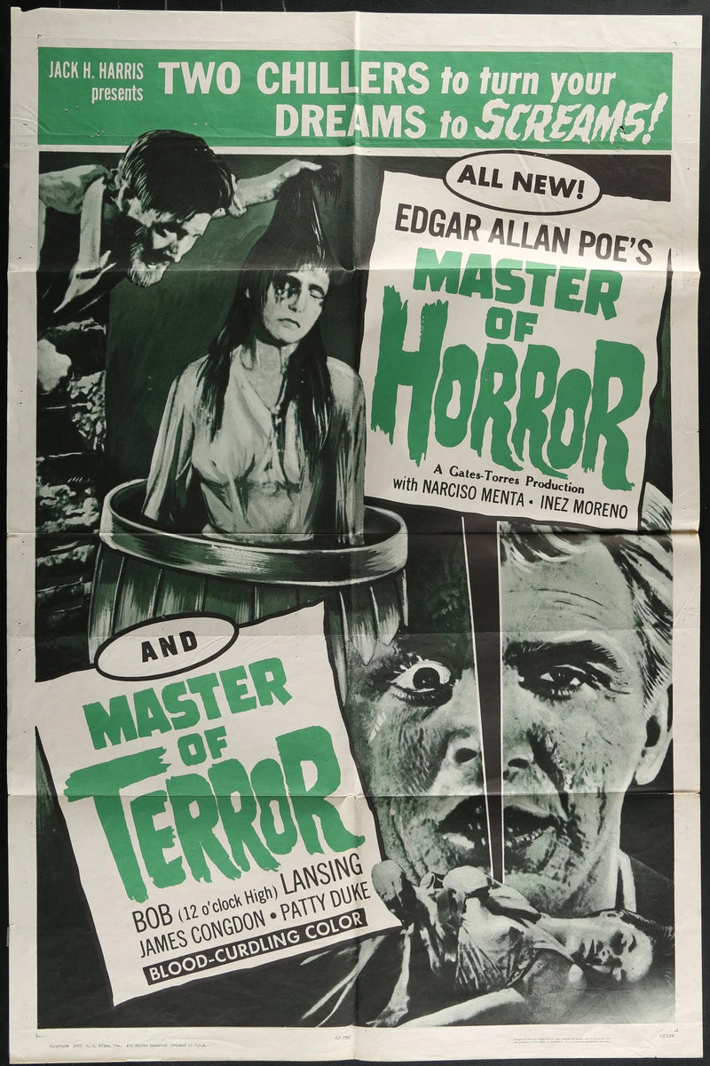 Master of Horror / Master of Terror (1965) Double Feature Horror Poster 27x41
