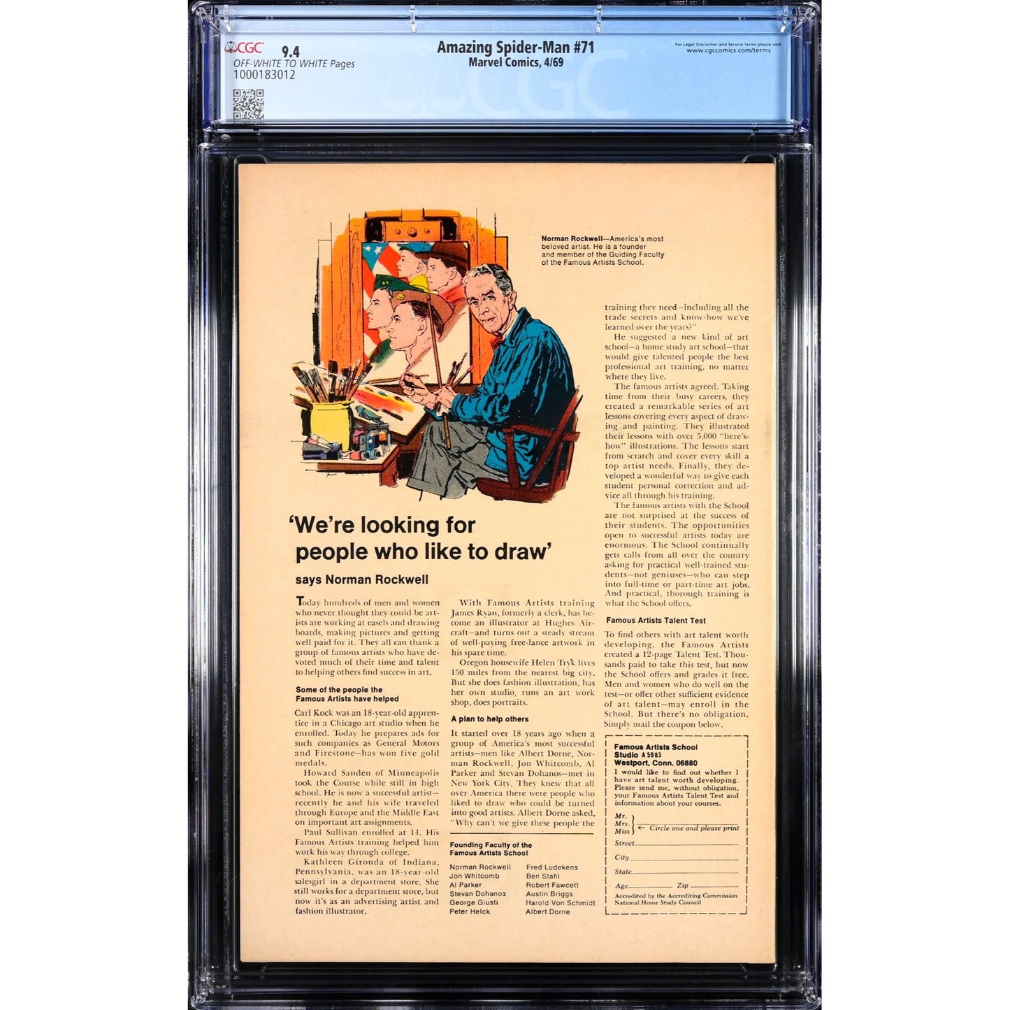 Amazing Spider-Man #71 (1969) CGC Graded 9.4 Quicksilver Appearance AMAZING COPY