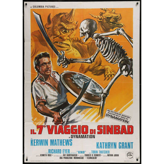 The 7th Voyage of Sinbad (R1976) Original Italian 1P Movie Poster 39x55