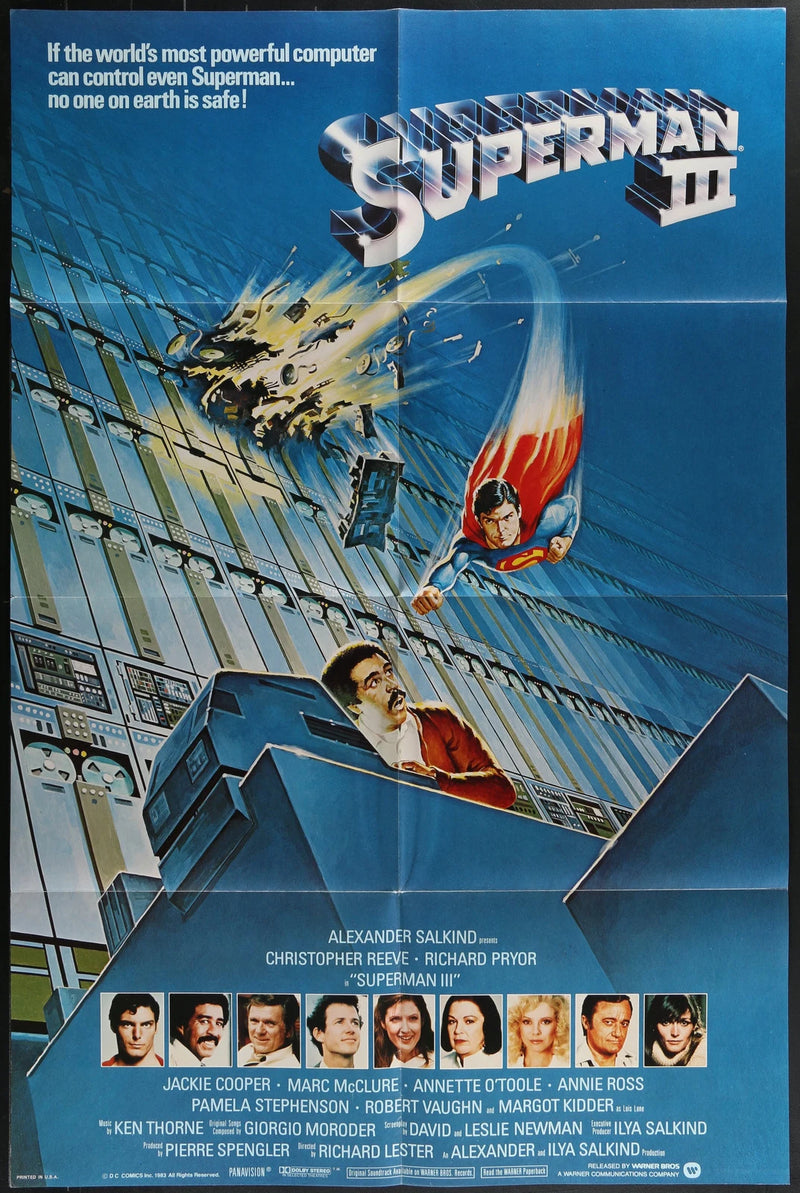 Superman III (1983) Original One Sheet Movie Poster 27x41 Christopher Reeve