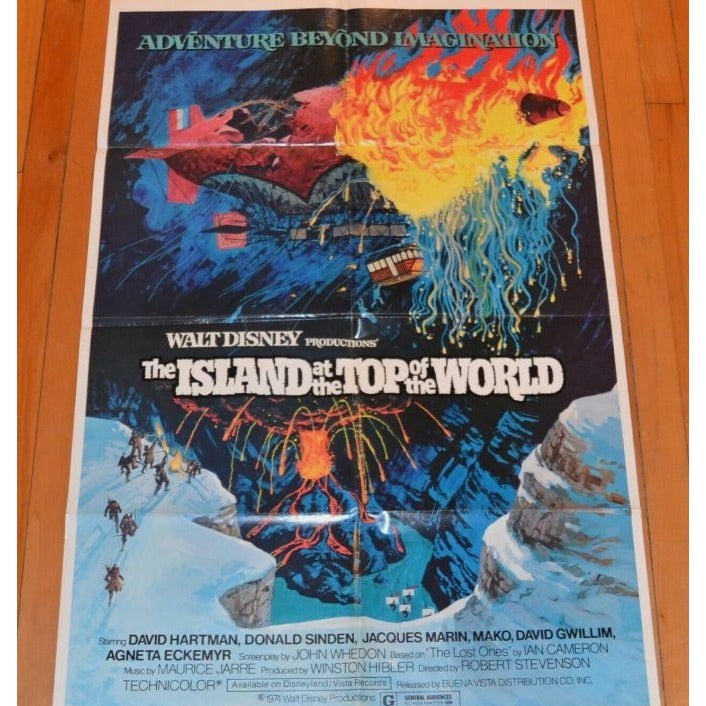 The Island at the Top of the World (1974) Original Movie Poster 27x41 Folded