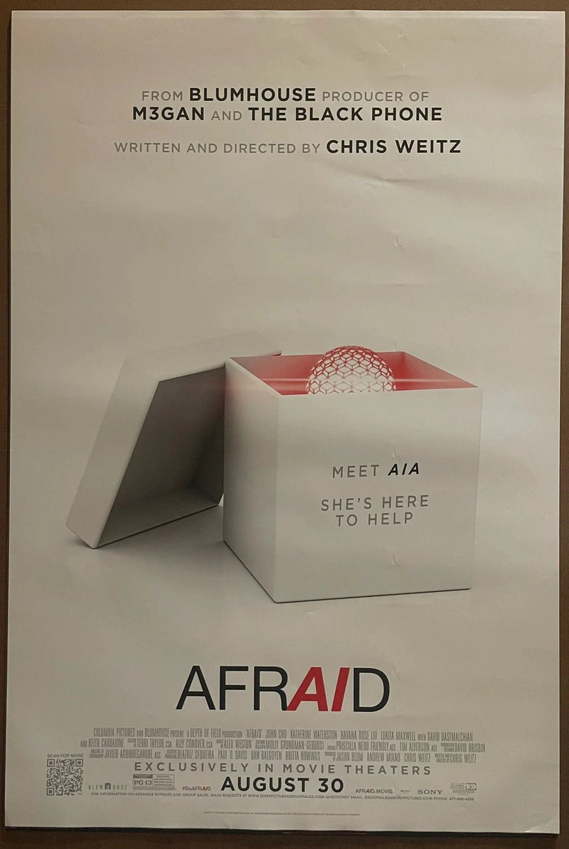 Afraid 2024 Horror Thriller Blumhouse US One-Sheet 27x40 DS Movie Poster
