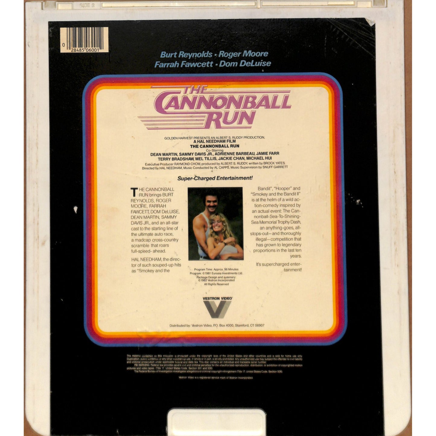 The Cannonball Run (1981) Vintage CED RCA SelectaVision Videodisc TESTED WORKING