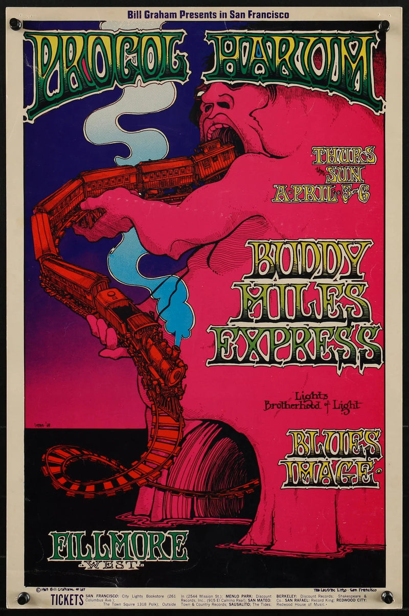 Procol Harum Buddy Miles Blues Image 1969 Fillmore West Concert Poster BG167