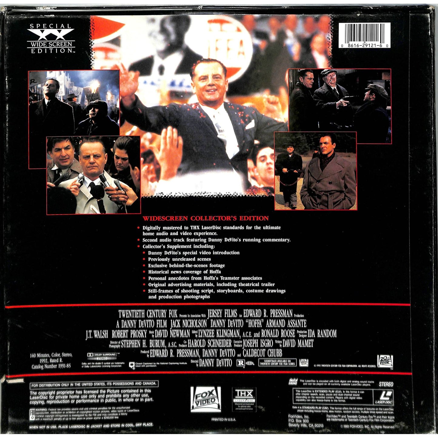 Hoffa (1992) Laserdisc Video