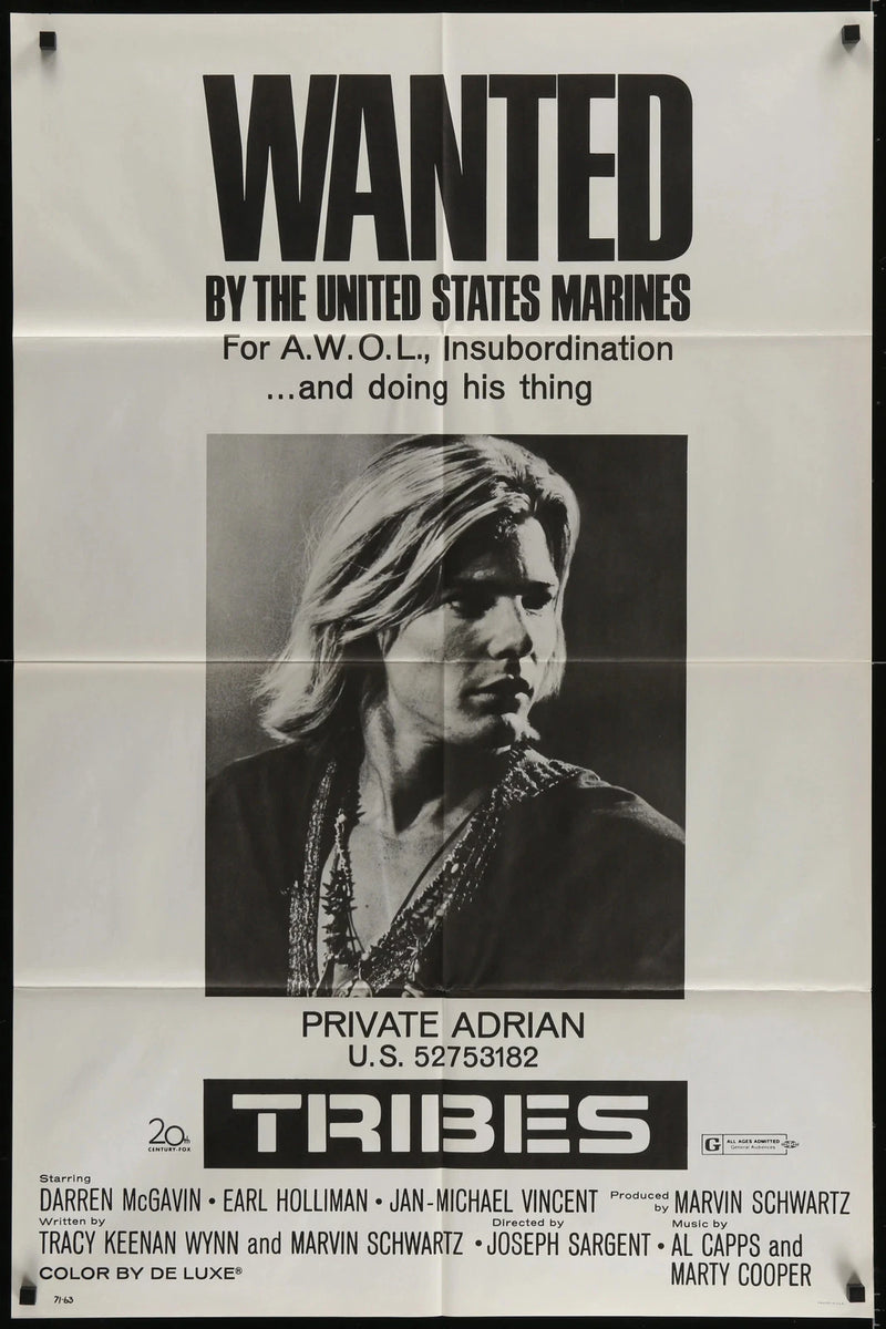 Tribes (1970) Original One Sheet Movie Poster Folded 27x41 Jan-Michael Vincent