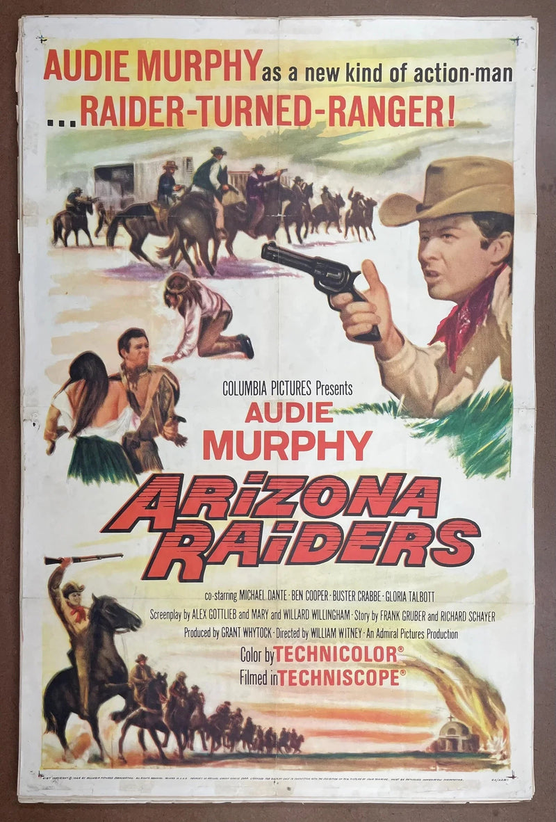 Arizona Raiders 1965 Original US One Sheet Folded Western Audie Murphy Poster
