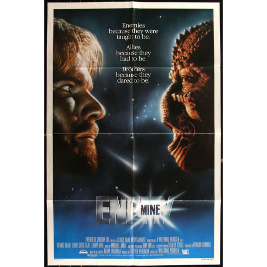 Enemy Mine (1985) Original Movie Poster 27x41 Folded  Dennis Quaid Sci-Fi EMP39