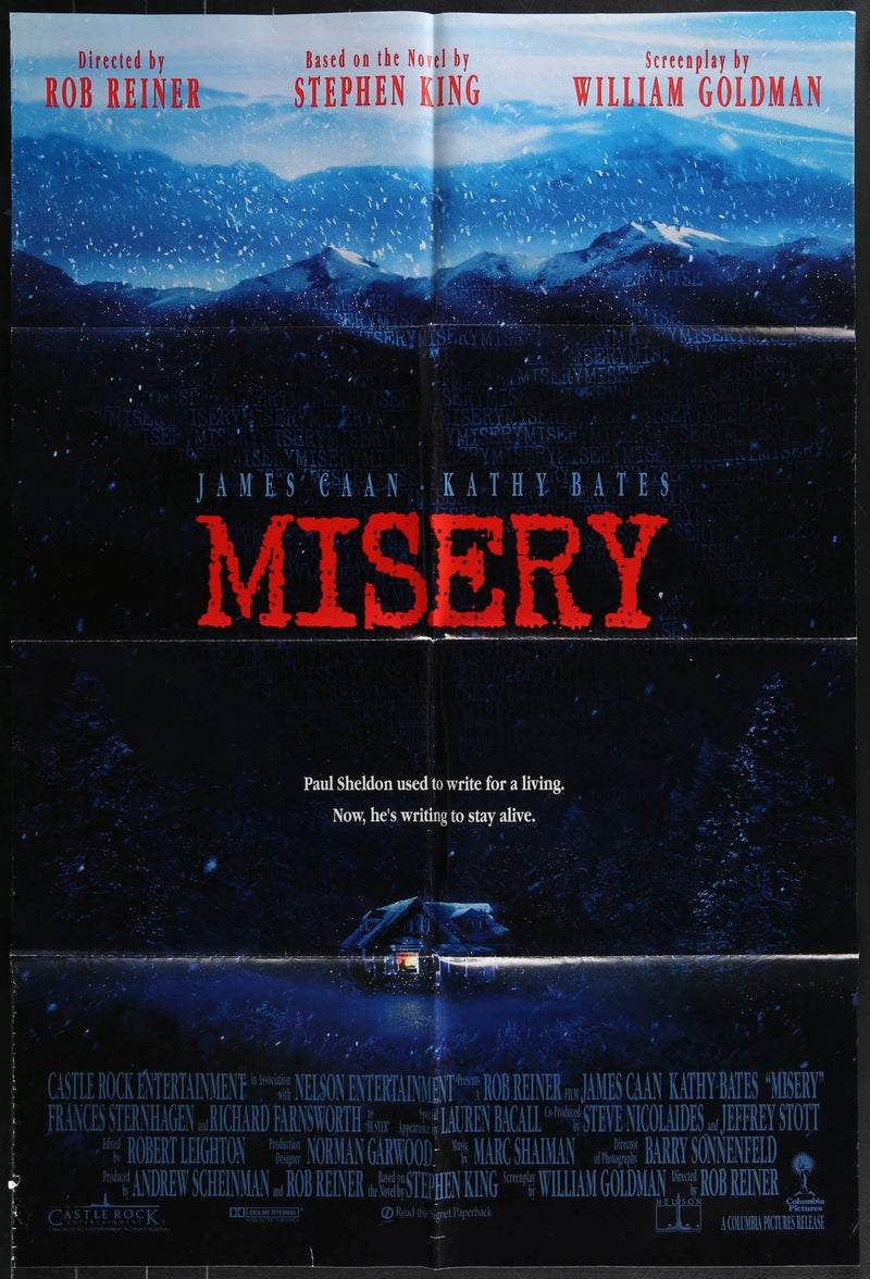 Misery (1990) Original One Sheet Movie Poster Folded 27x40 Stephen King