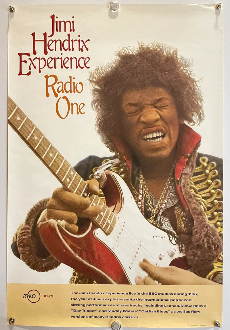 Vintage 1988 Jimi Hendrix Experience Radio One Rykodisc Promo Poster Music Art