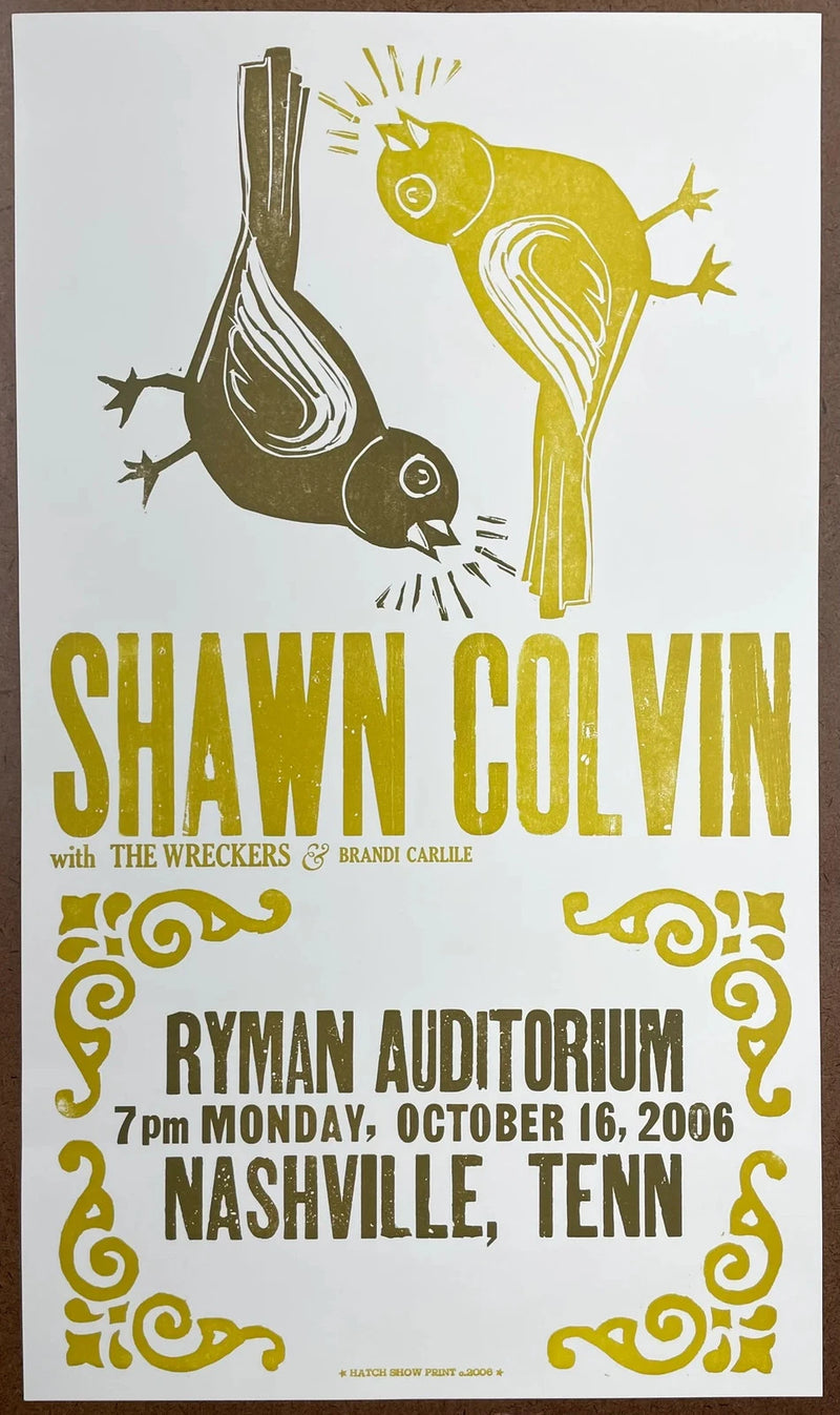 Shawn Colvin Brandi Carlile The Wreckers 2006 Ryman Auditorium Hatch Poster