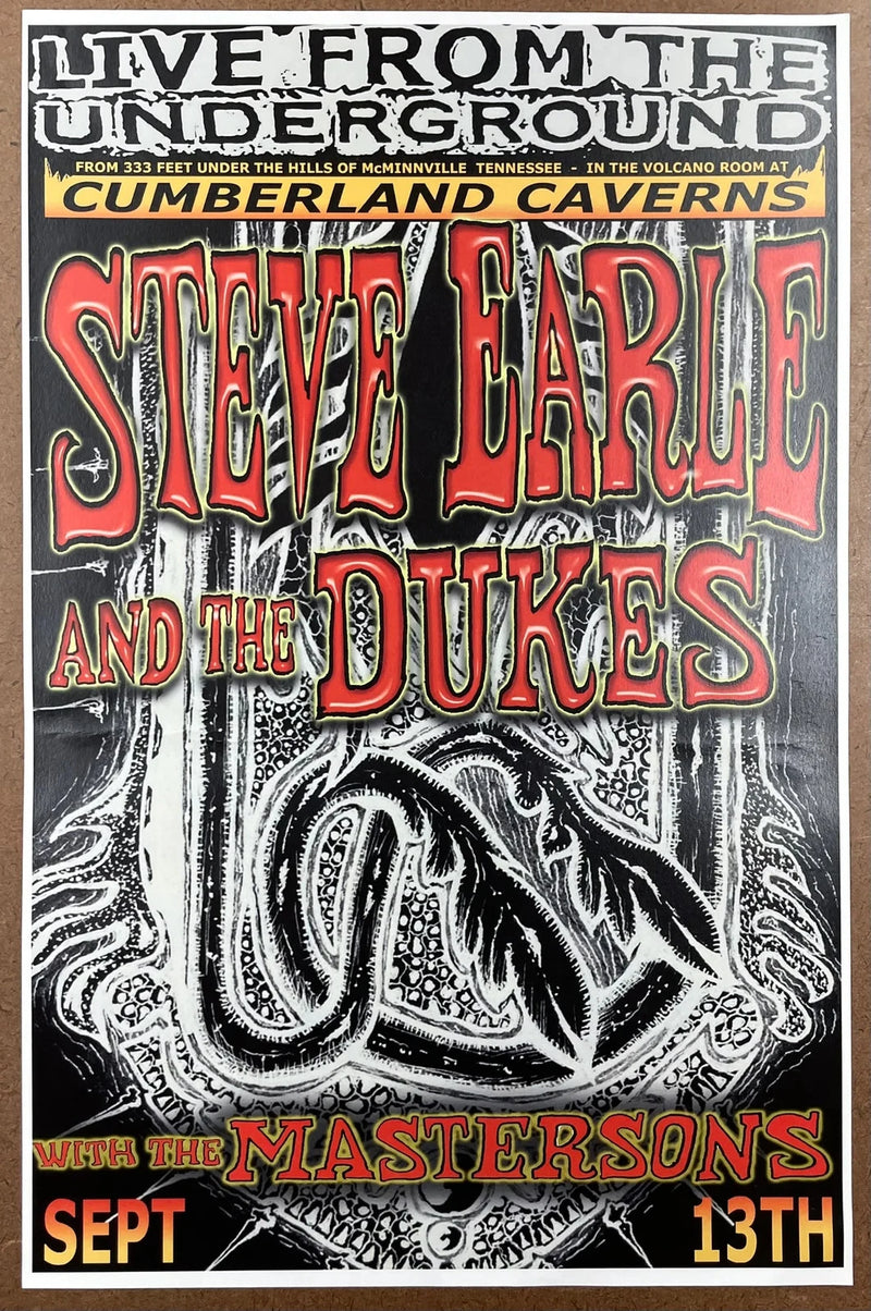 2015 Steve Earle & The Dukes Mastersons Bluegrass Underground Poster Signed