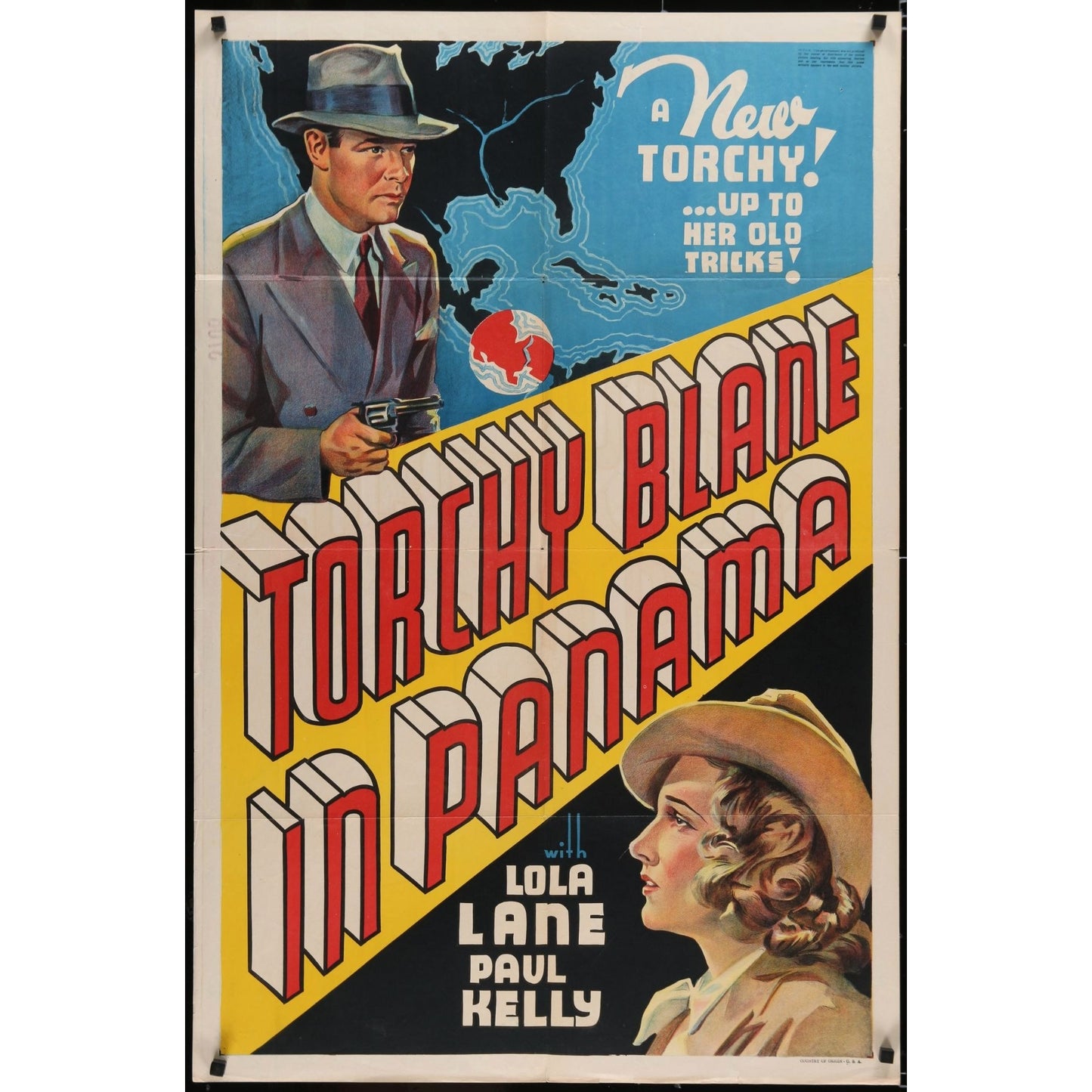 Torchy Blane in Panama (1938) Original One-Sheet Mystery Movie Poster 27x41 RARE