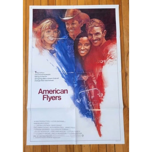 American Flyers (1985) Original Movie Poster 27x41 Folded Kevin Costner