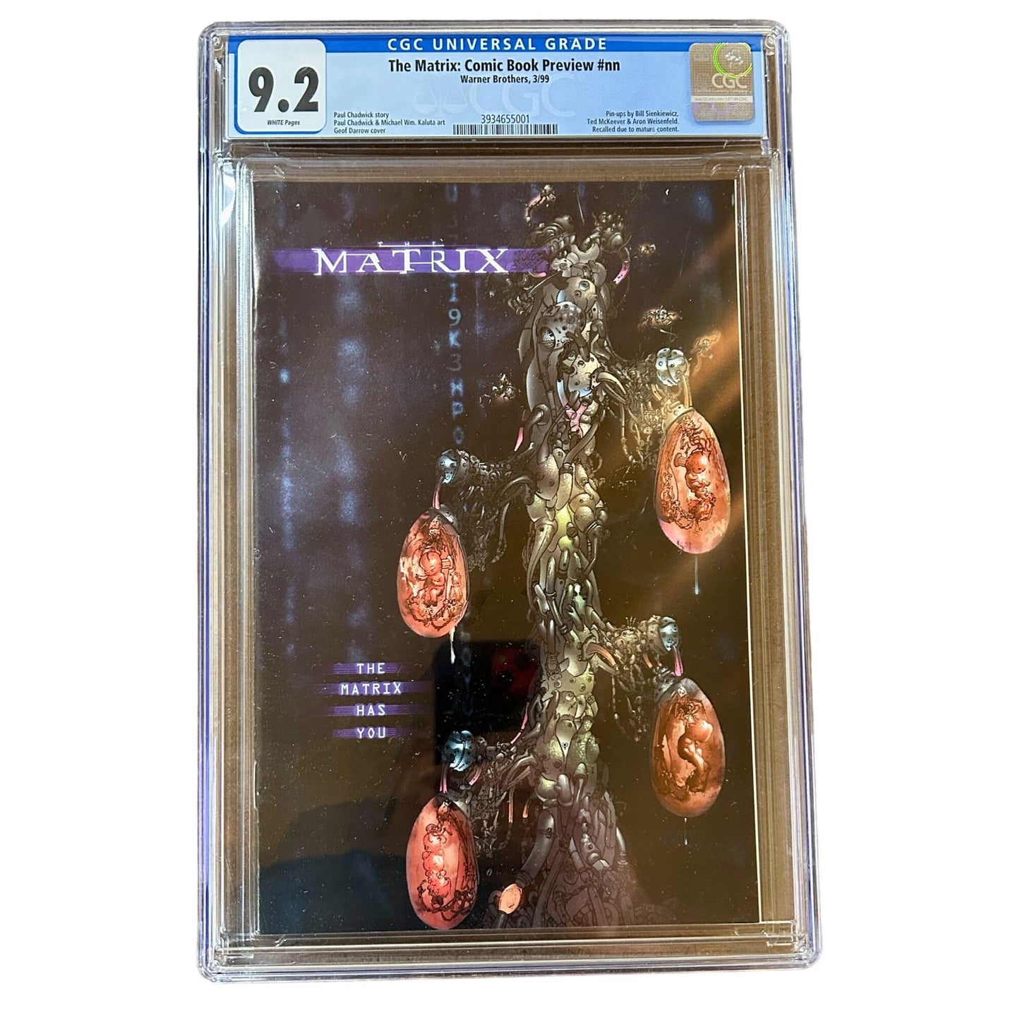The Matrix: Comic Book Preview #nn CGC Graded 9.2