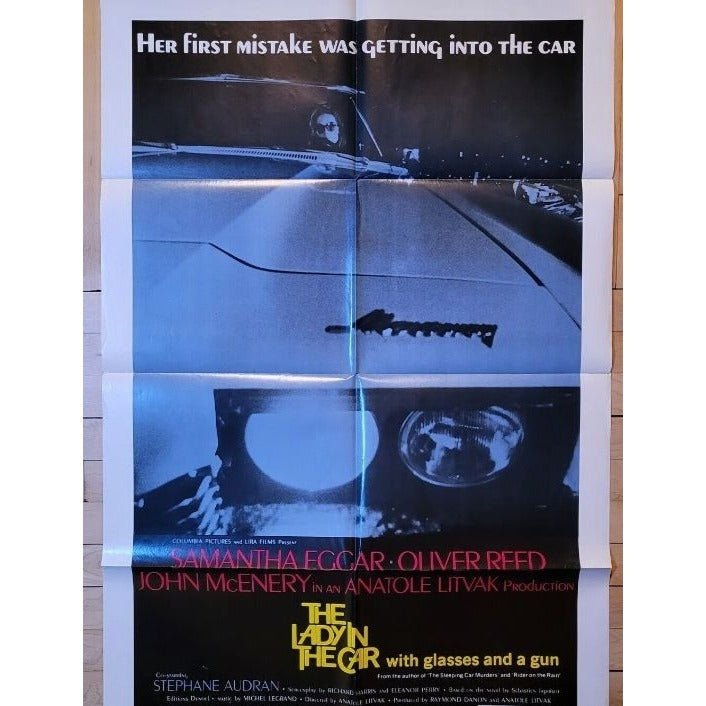 The Lady in the Car with Glasses and a Gun (1970) Original Poster 27x41 Folded