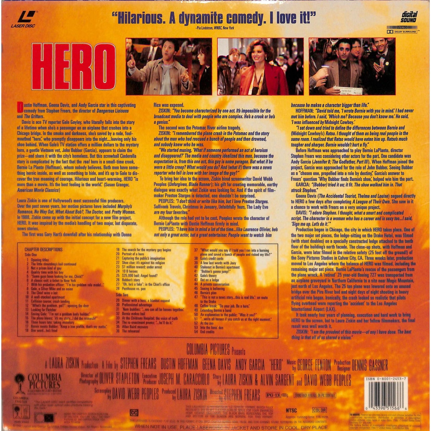 Hero (1992) Laserdisc