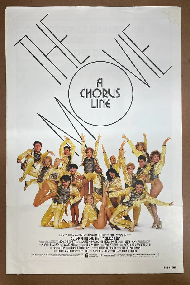 A Chorus Line 1985 Original US One Sheet Folded Movie Poster Musical Film
