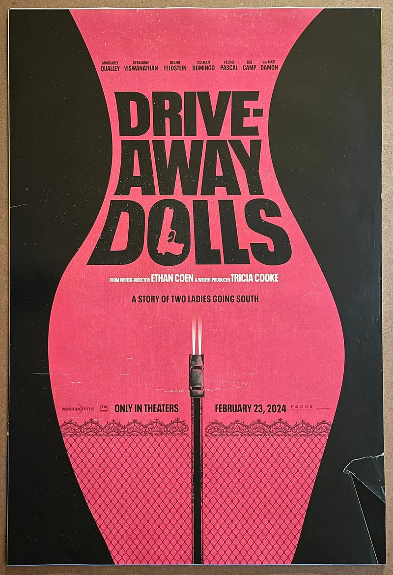 Drive-Away Dolls 2024 USA 27x40 DS Rolled Movie Poster Ethan Coen Pink