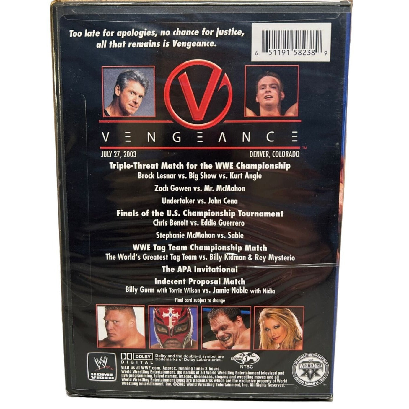 WWE Vengeance 2003 DVD BRAND NEW SEALED Brock Lesnar Big Show Kurt Angle
