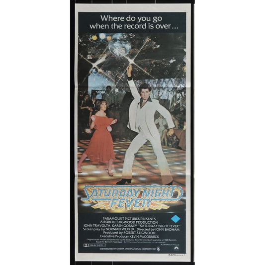 Saturday Night Fever (1977) Original Australian Daybill Poster Folded 13x30