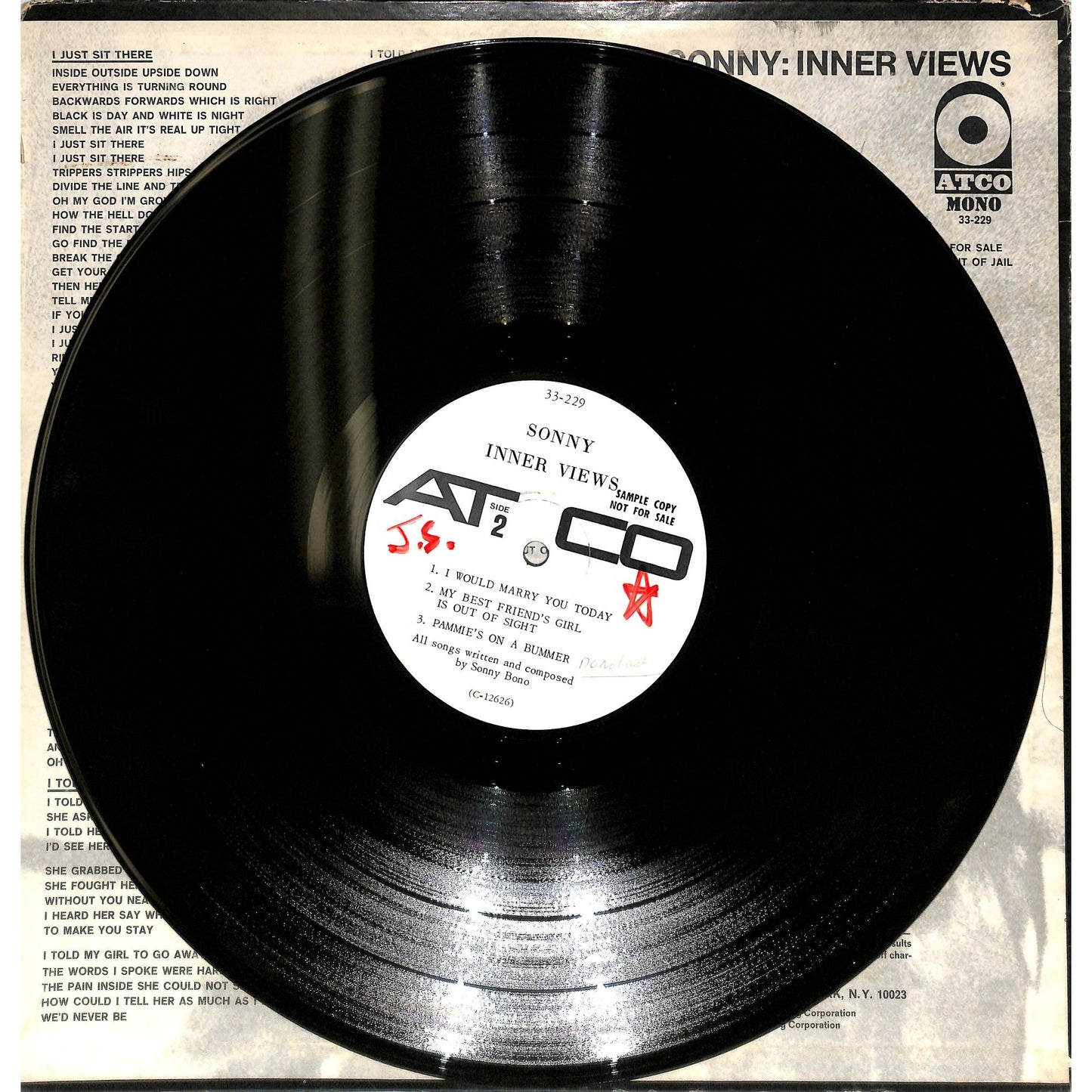 Sonny - Inner Views Promo Vinyl Record SD 33-329