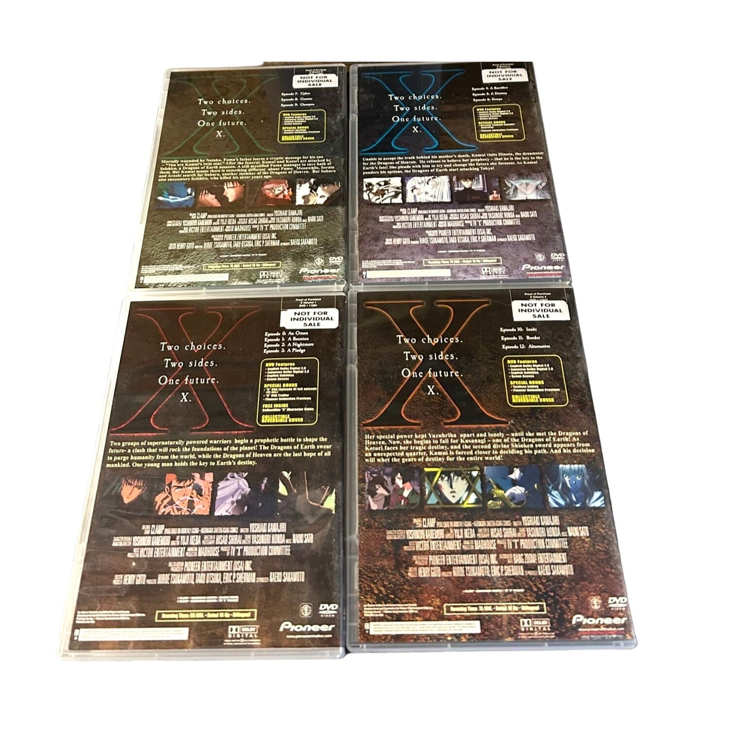 X (TV series) Anime Collection 1 & 2 full box sets 8 Volumes 24 Episodes Geneon