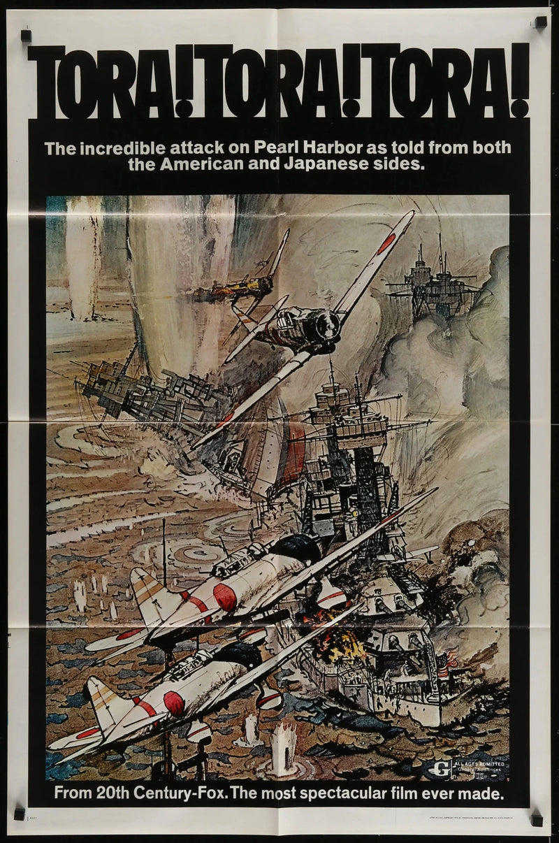 Tora! Tora! Tora! (1970) Original One Sheet Movie Poster Folded 27x41 WWII Epic
