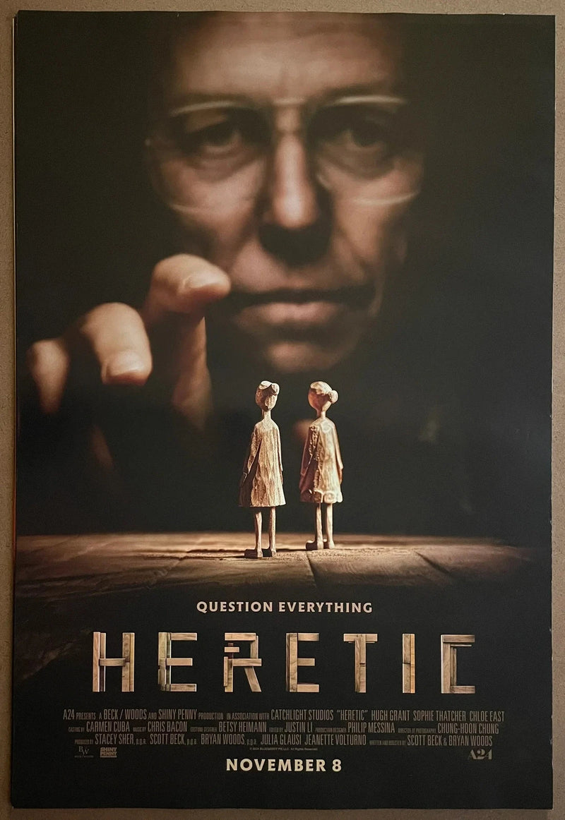Heretic 2024 Hugh Grant A24 Horror 27x40 DS Movie Poster