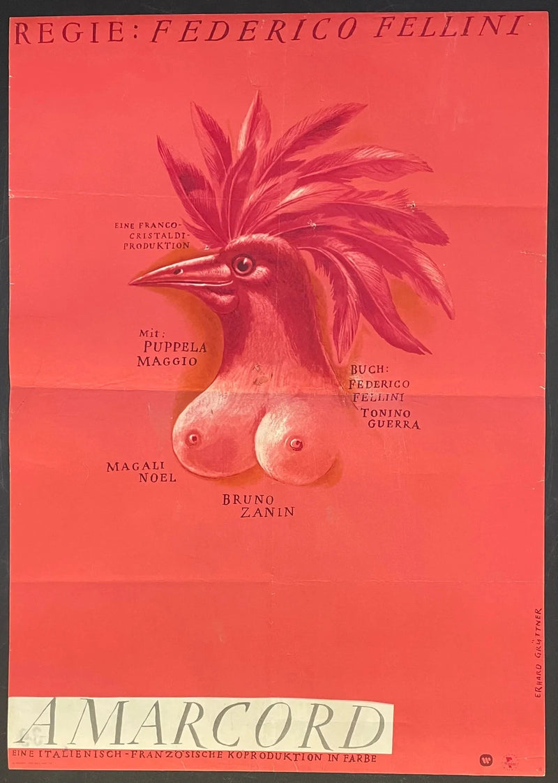 Amarcord (1973) Original German Poster 28x32