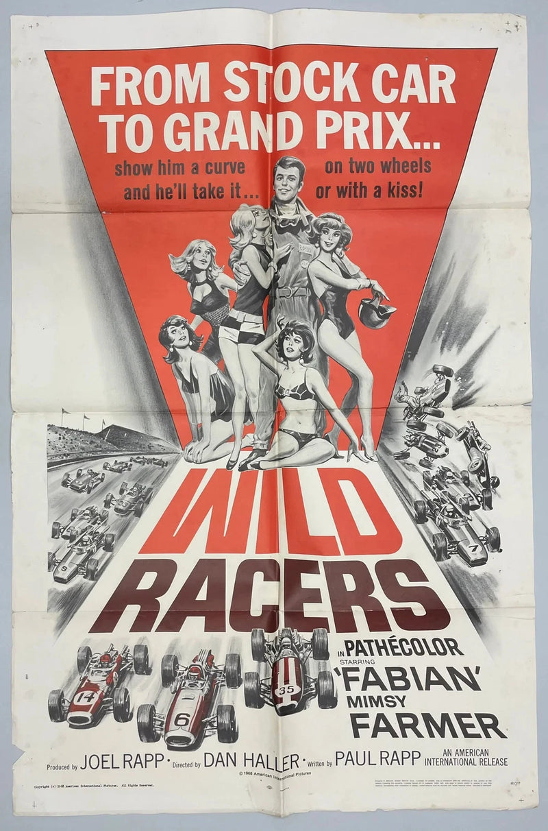 Wild Racers (1968) Original Movie Poster 27x41 Fabian Mimsy Farmer Racing